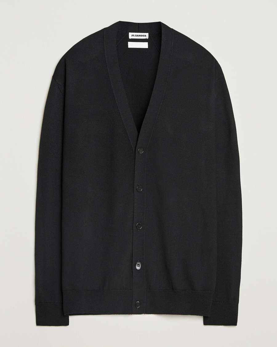 Herr | Tröjor | Jil Sander | Superfine Merino Cardigan Black