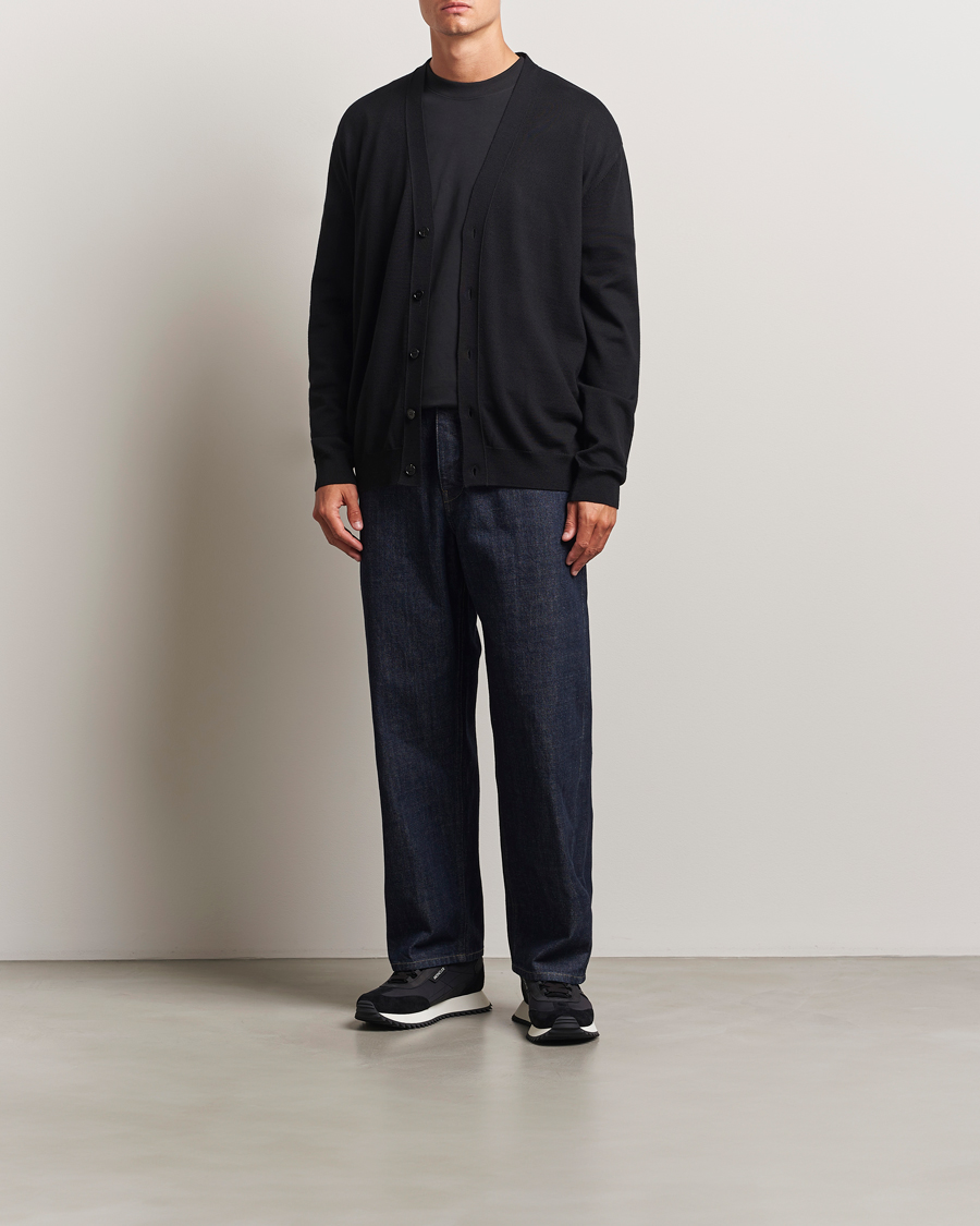 Herr | Tröjor | Jil Sander | Superfine Merino Cardigan Black