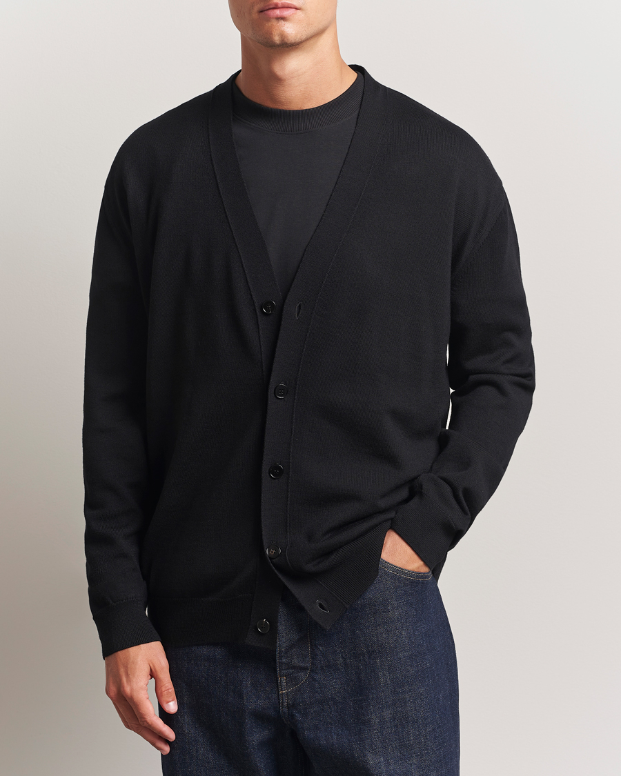 Herr | Tröjor | Jil Sander | Superfine Merino Cardigan Black