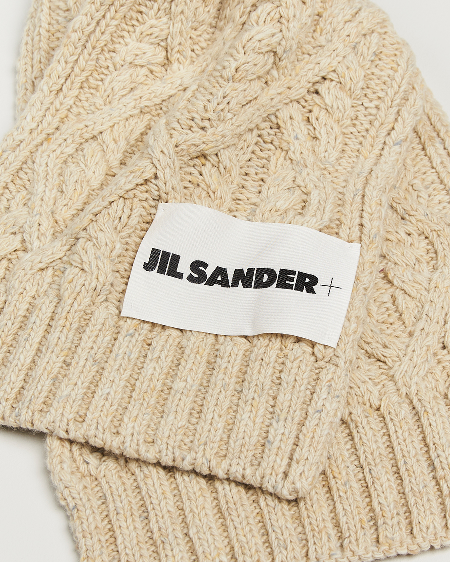 Herr | Halsdukar | Jil Sander | Wool Donegal Cable Scarf Natural