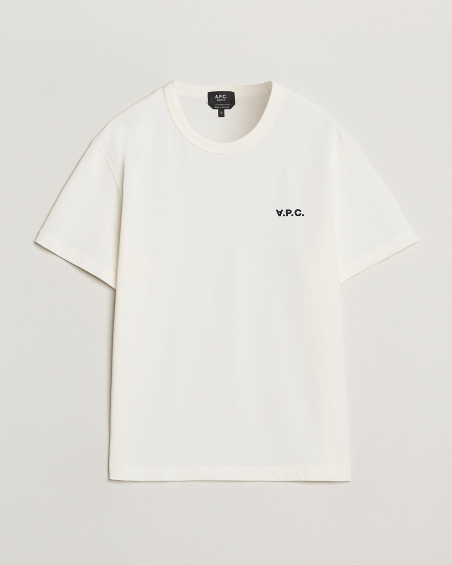 Herr | T-Shirts | A.P.C. | Boxy Fit Petit VPC T-Shirt White/Dark Navy