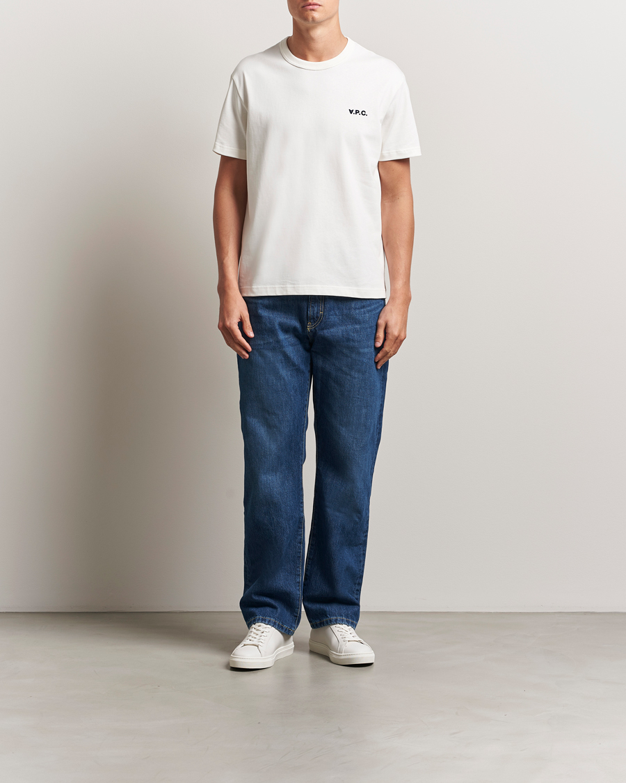 Herr | T-Shirts | A.P.C. | Boxy Fit Petit VPC T-Shirt White/Dark Navy