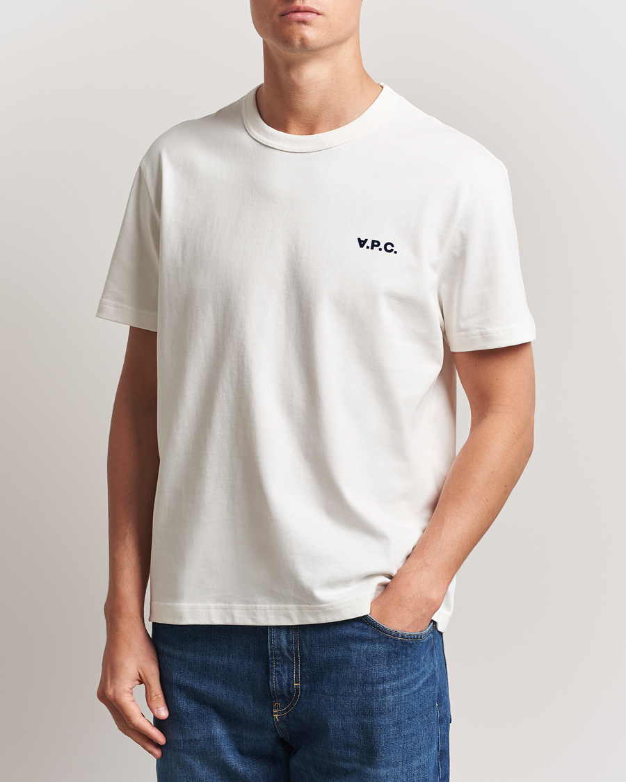 Herr | T-Shirts | A.P.C. | Boxy Fit Petit VPC T-Shirt White/Dark Navy