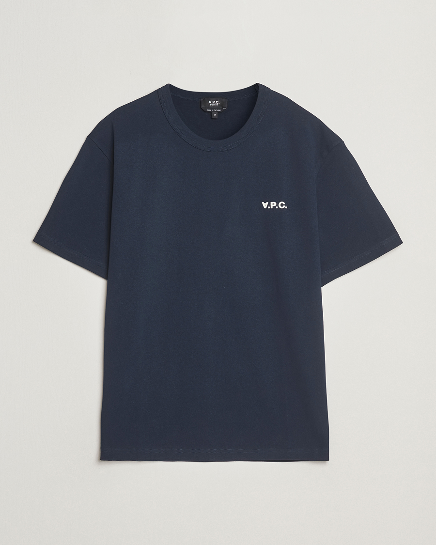 Herr | T-Shirts | A.P.C. | Boxy Fit Petit VPC T-Shirt Dark Navy/Ecru