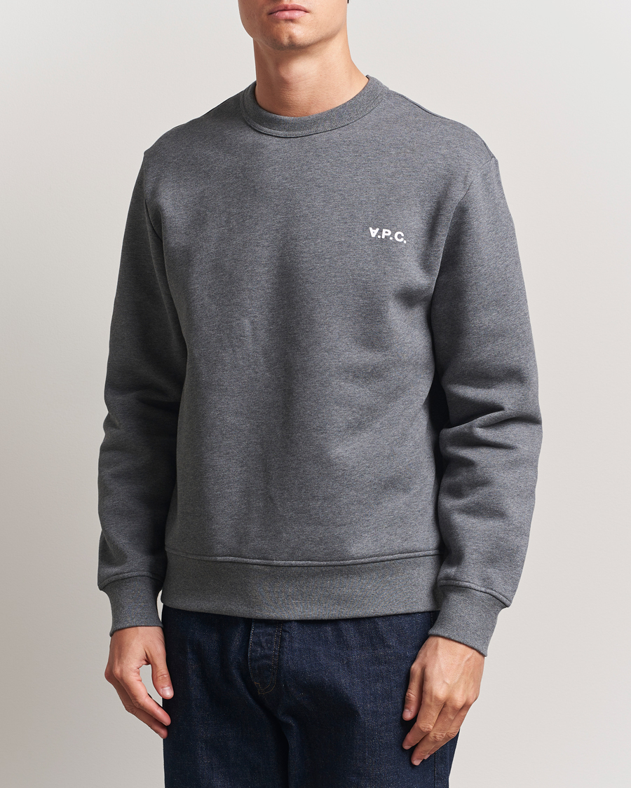 Herr | Tröjor | A.P.C. | Boxy Fit Petit VPC Sweatshirt Anthracite/White