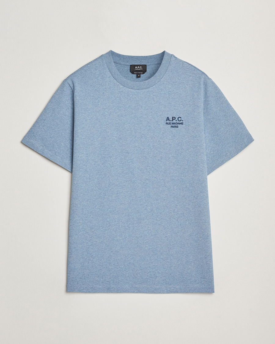 Herr | T-Shirts | A.P.C. | Rue Madame T-Shirt Blue Melange/Navy