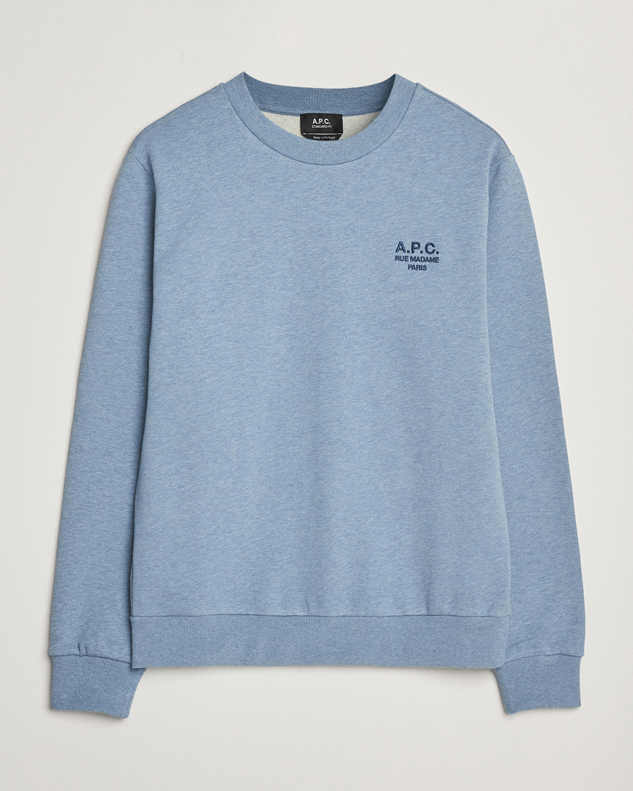 Herr | Tröjor | A.P.C. | Rue Madame Sweatshirt Blue Melange/Navy