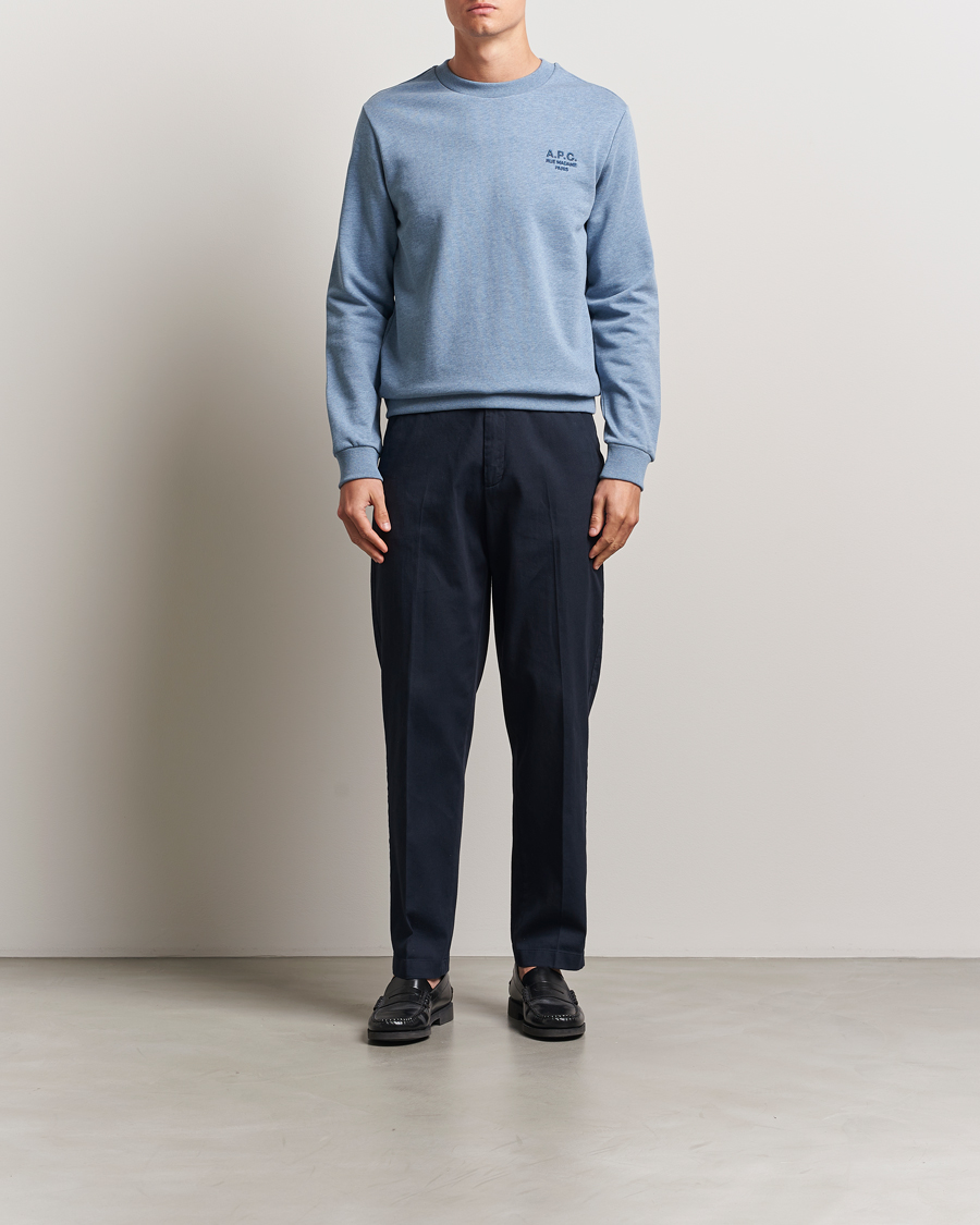 Herr | Tröjor | A.P.C. | Rue Madame Sweatshirt Blue Melange/Navy
