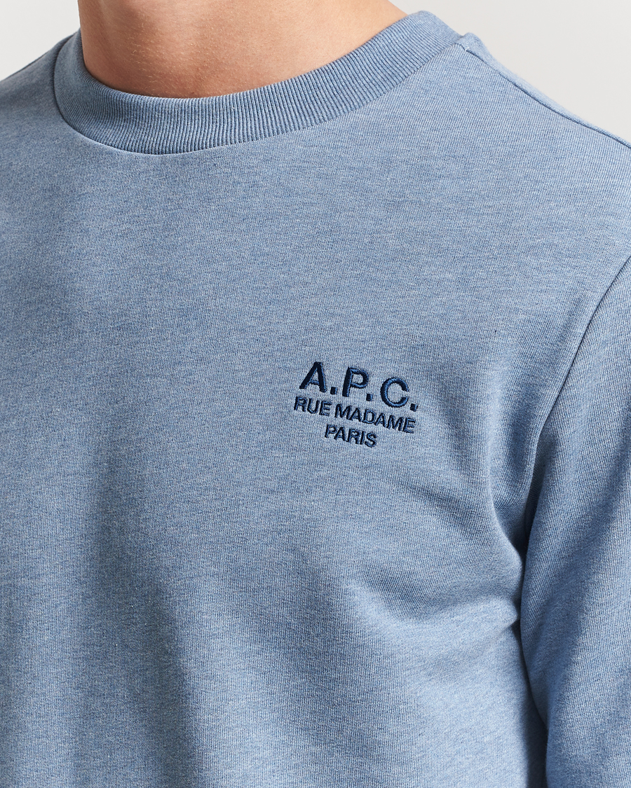 Herr | Tröjor | A.P.C. | Rue Madame Sweatshirt Blue Melange/Navy