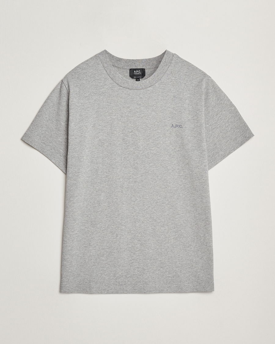 Herr | T-Shirts | A.P.C. | Embroidered APC T-Shirt Heather Grey