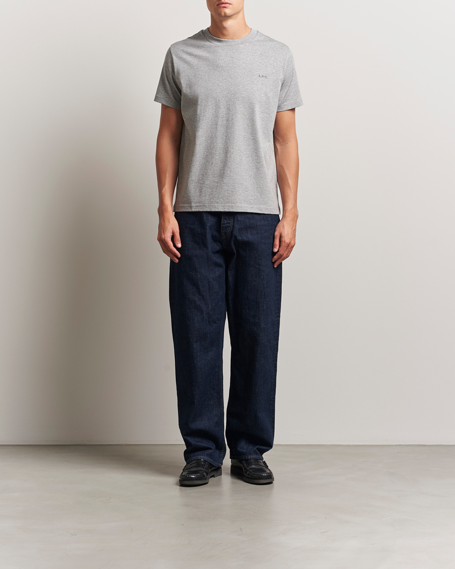 Herr | T-Shirts | A.P.C. | Embroidered APC T-Shirt Heather Grey