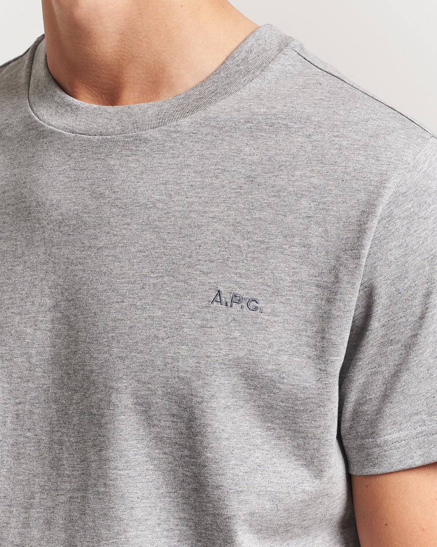 Herr | T-Shirts | A.P.C. | Embroidered APC T-Shirt Heather Grey
