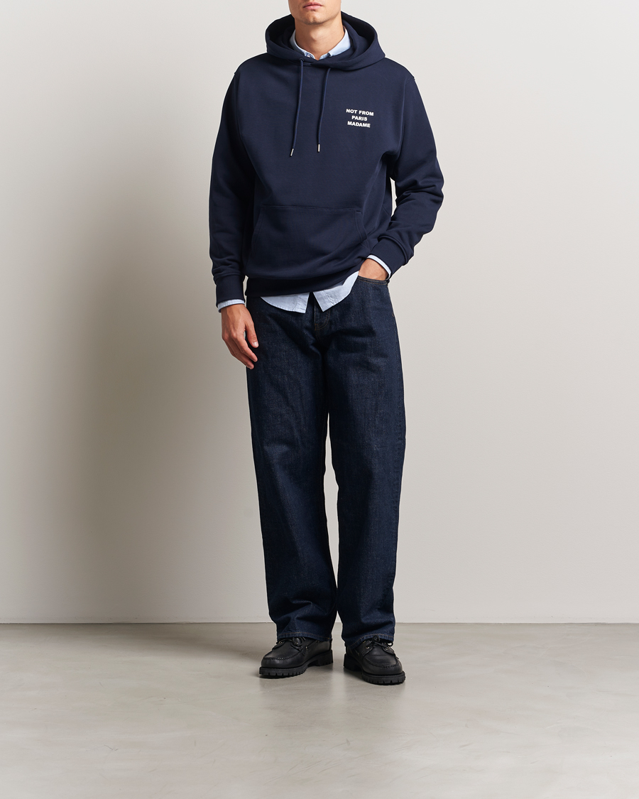 Herr | Tröjor | Drôle de Monsieur | Slogan Hoodie Navy