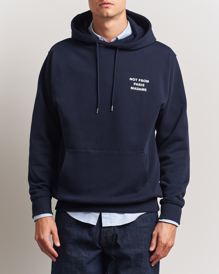 Herr | Tröjor | Drôle de Monsieur | Slogan Hoodie Navy