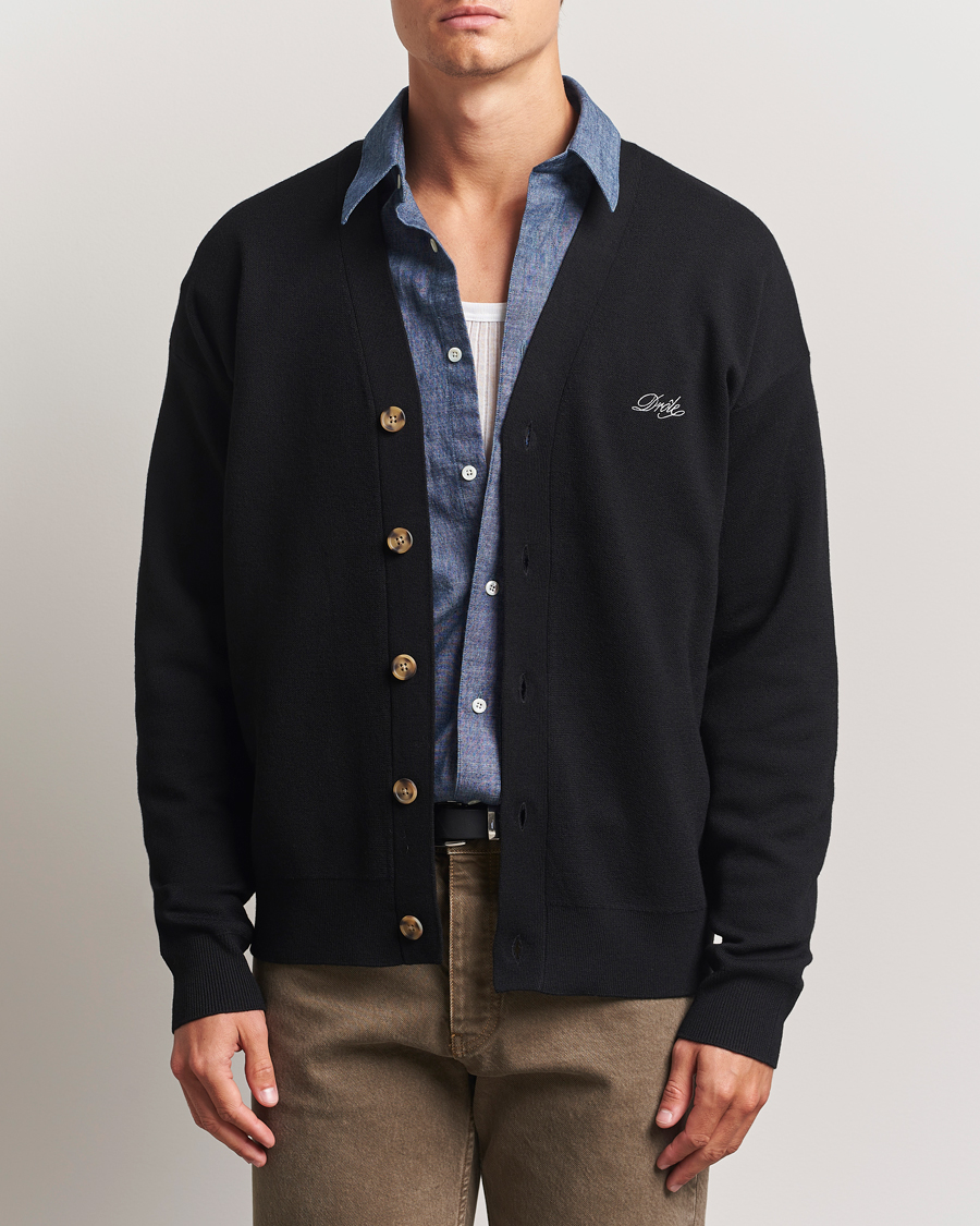 Herr | Tröjor | Drôle de Monsieur | Merino Knitted Cardigan Black