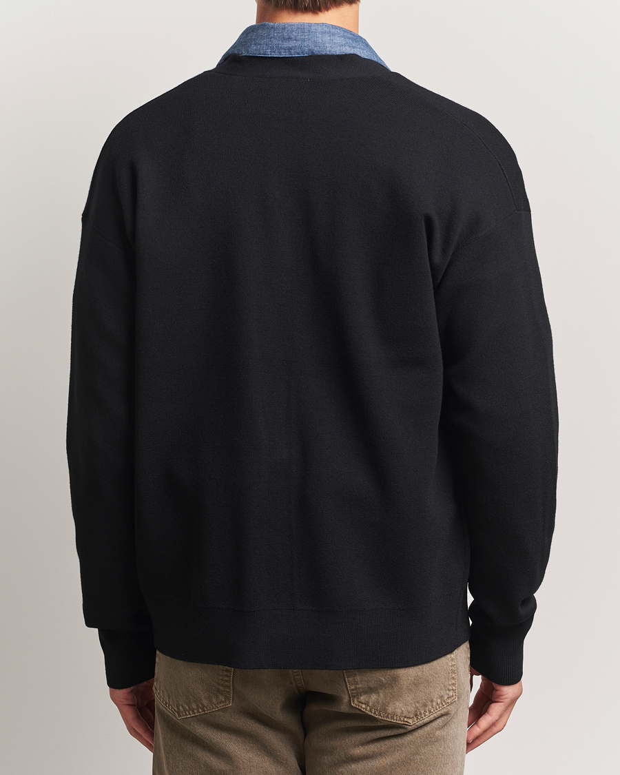 Herr | Tröjor | Drôle de Monsieur | Merino Knitted Cardigan Black