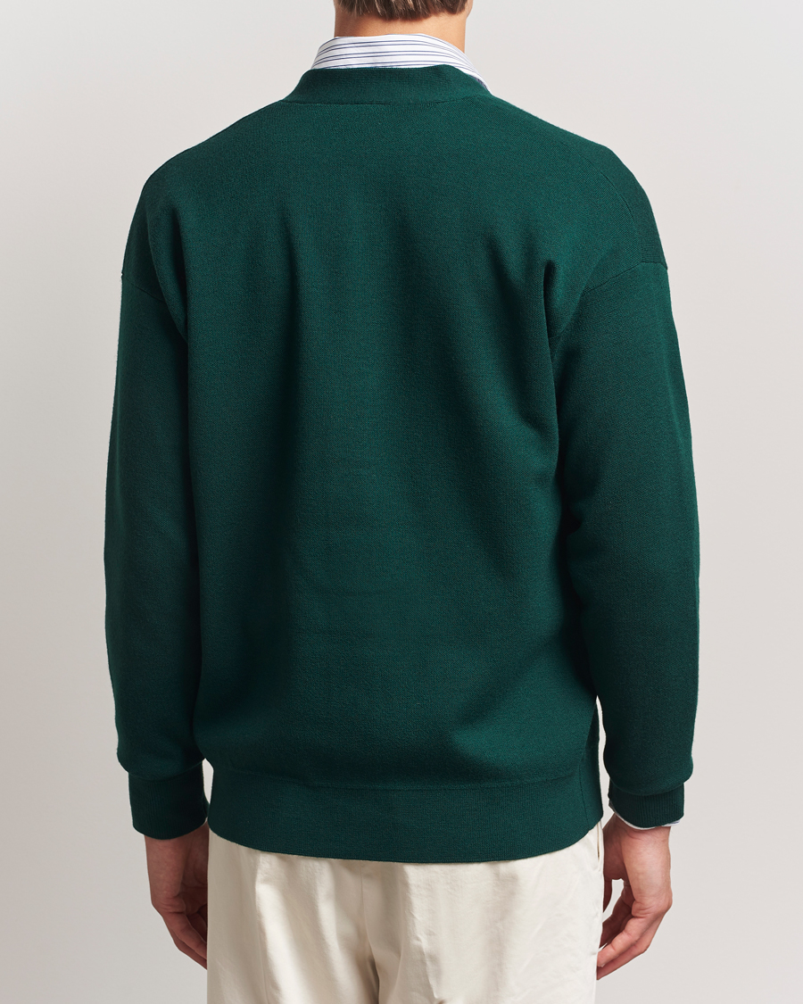 Herr | Tröjor | Drôle de Monsieur | Merino Knitted Cardigan Dark Green