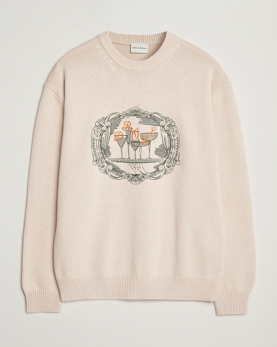 Herr | Tröjor | Drôle de Monsieur | Plateau Knitted Sweater Natural Beige