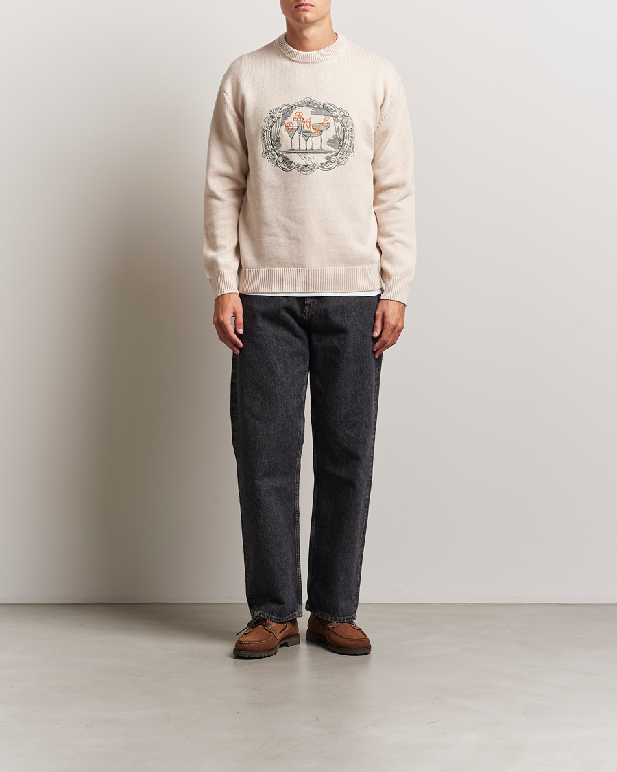 Herr | Tröjor | Drôle de Monsieur | Plateau Knitted Sweater Natural Beige