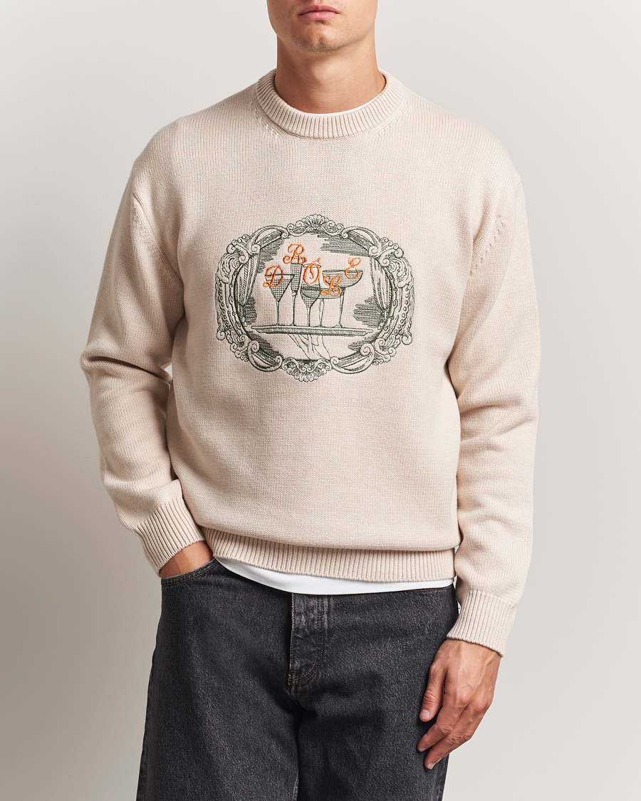Herr | Tröjor | Drôle de Monsieur | Plateau Knitted Sweater Natural Beige