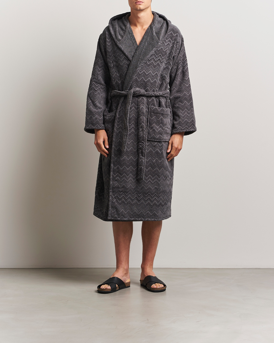 Herr | Missoni Home Chalk Bathrobe Anthracite Grey | Missoni Home | Chalk Bathrobe Anthracite Grey