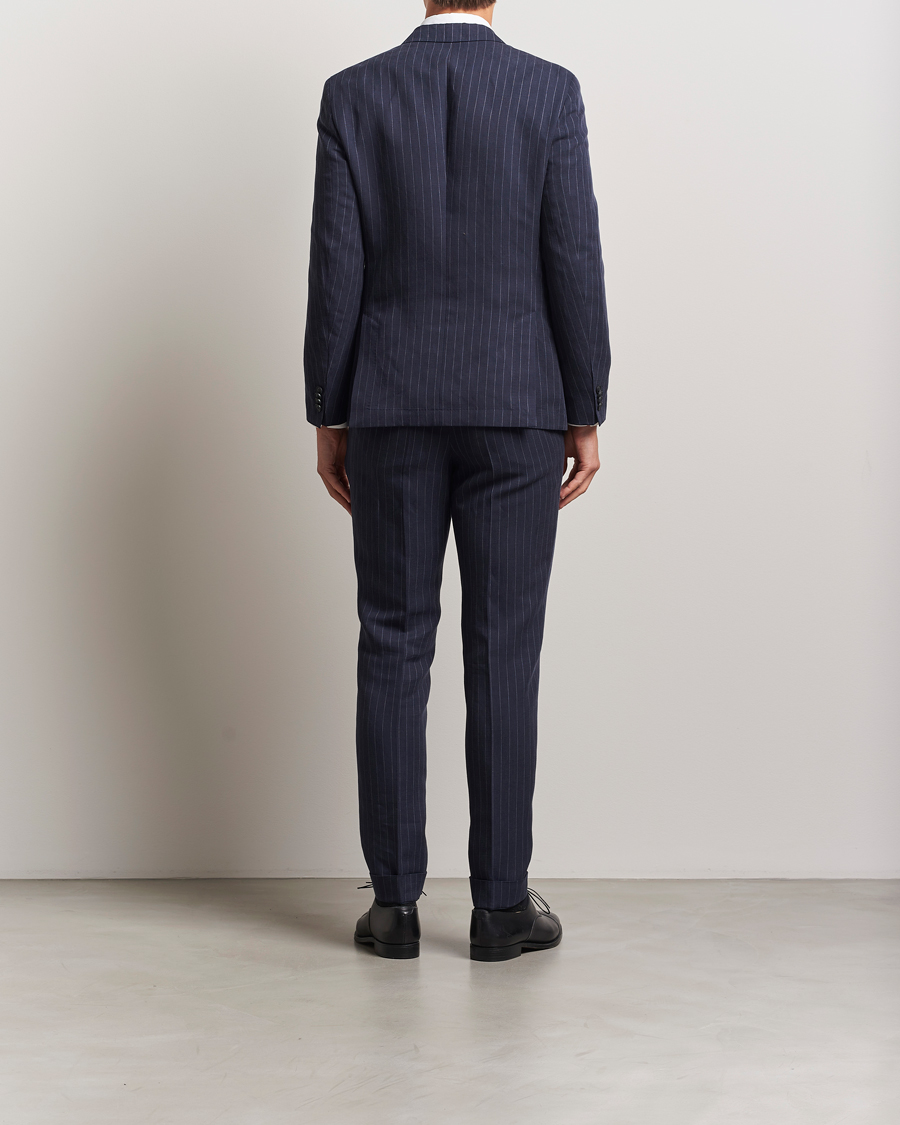 Herr | Kostymer | BOSS BLACK | Huge Double Breasted Pinstriped Suit Dark Blue