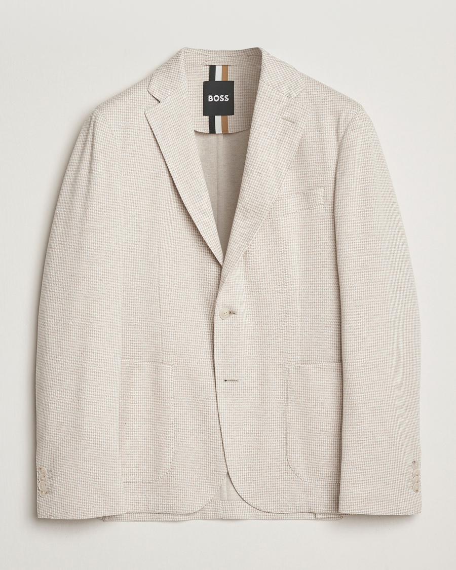 Herr | Kavajer | BOSS BLACK | Hanry Cotton Pepita Blazer Medium Beige