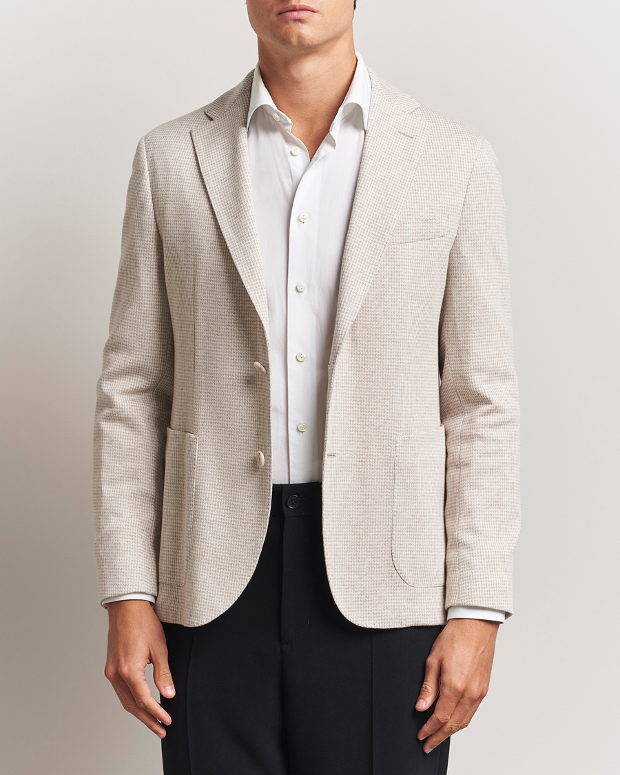 Herr | Kavajer | BOSS BLACK | Hanry Cotton Pepita Blazer Medium Beige
