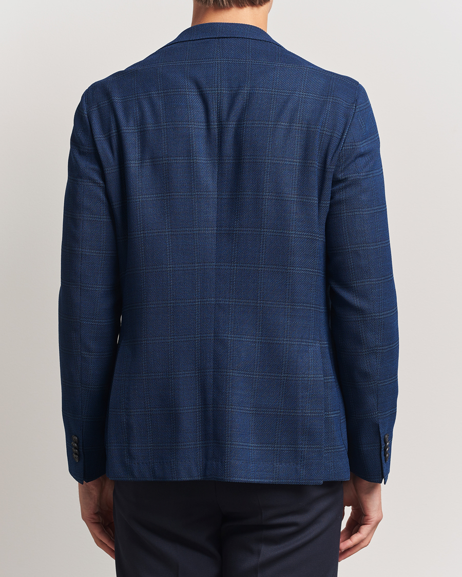 Herr | Kavajer | BOSS BLACK | Hanry Wool Checked Blazer Dark Blue