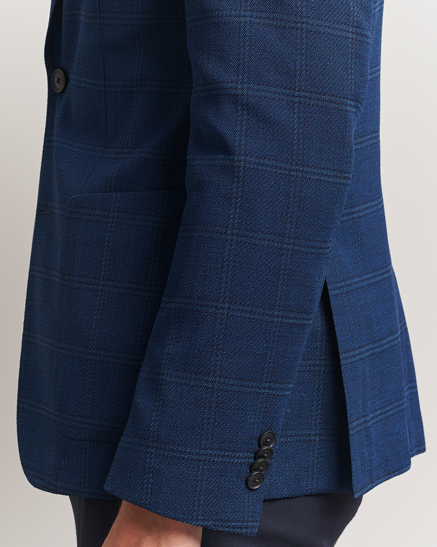 Herr | Kavajer | BOSS BLACK | Hanry Wool Checked Blazer Dark Blue