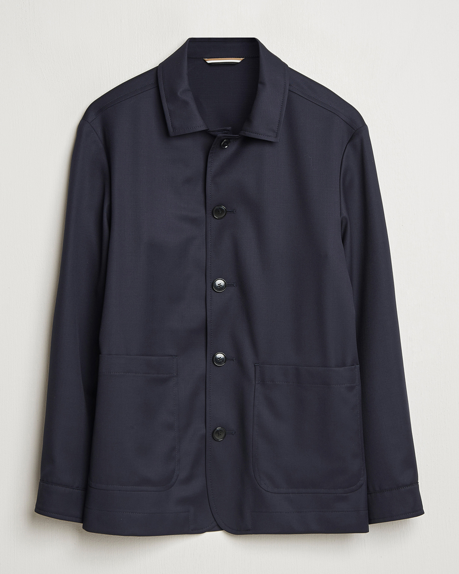 Herr | Jackor | BOSS BLACK | Carper Overshirt Dark Blue