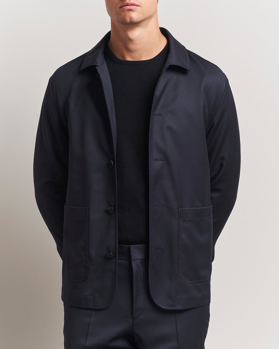 Herr | Jackor | BOSS BLACK | Carper Overshirt Dark Blue