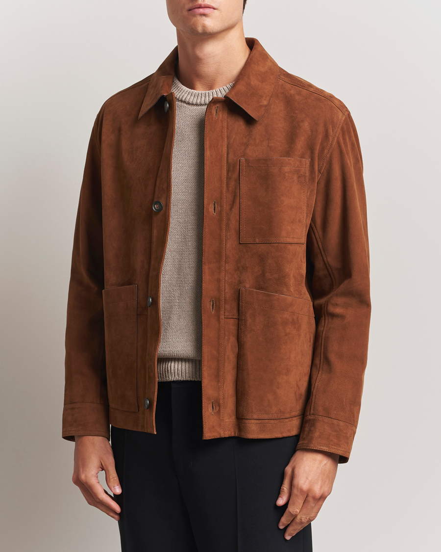 Herr | Jackor | BOSS BLACK | Markuedo Suede Jacket Medium Brown