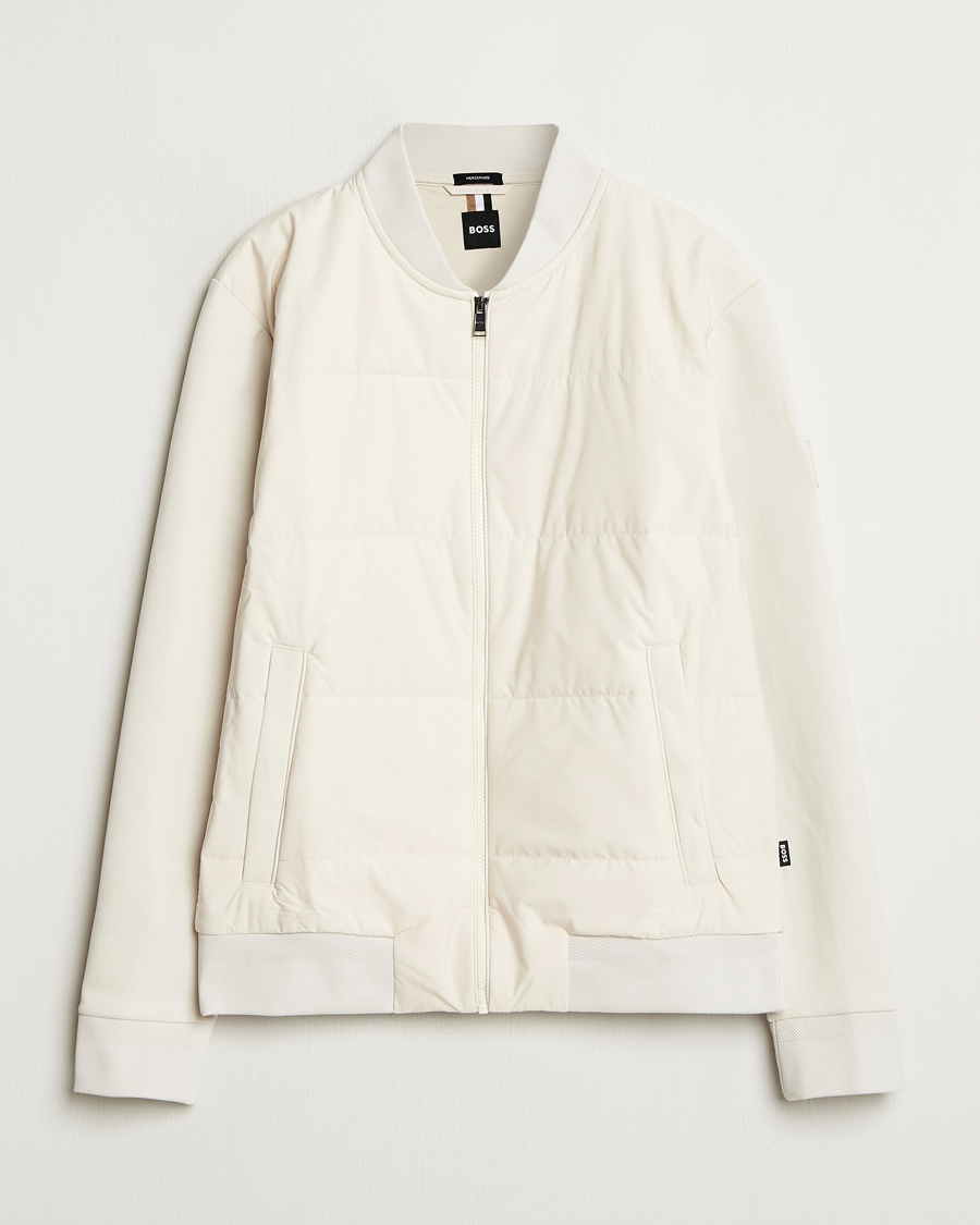 Herr | Tröjor | BOSS BLACK | Skiles Hybrid Full Zip Open White