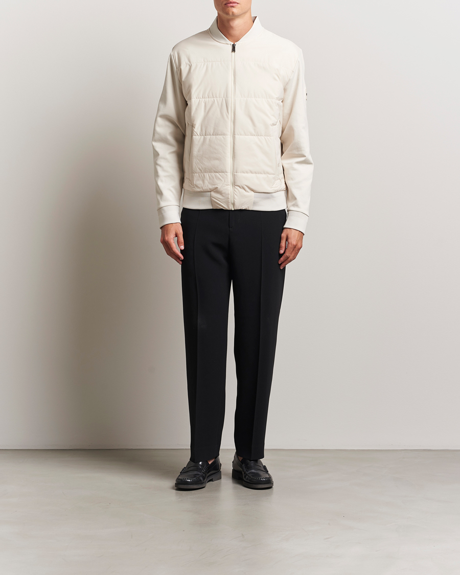 Herr | Tröjor | BOSS BLACK | Skiles Hybrid Full Zip Open White