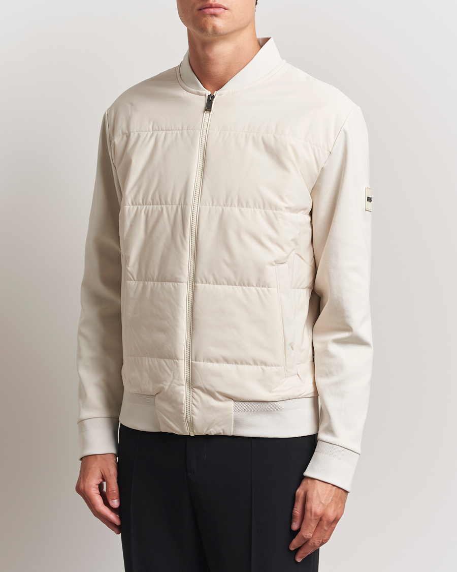 Herr | Tröjor | BOSS BLACK | Skiles Hybrid Full Zip Open White