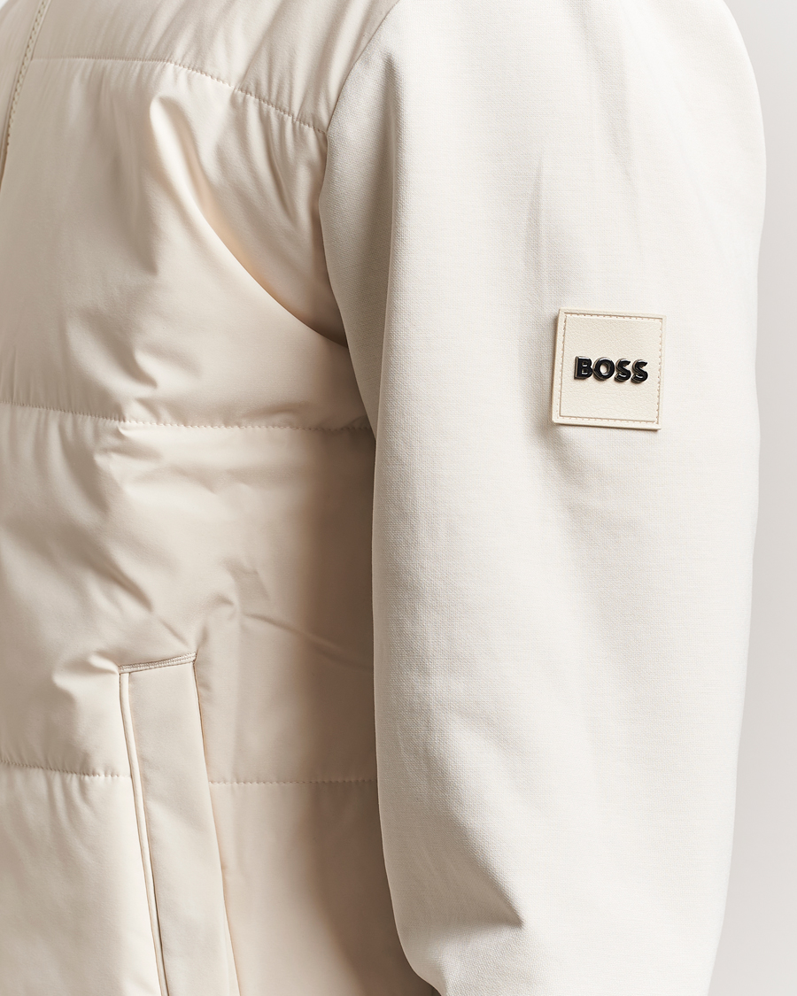 Herr | Tröjor | BOSS BLACK | Skiles Hybrid Full Zip Open White