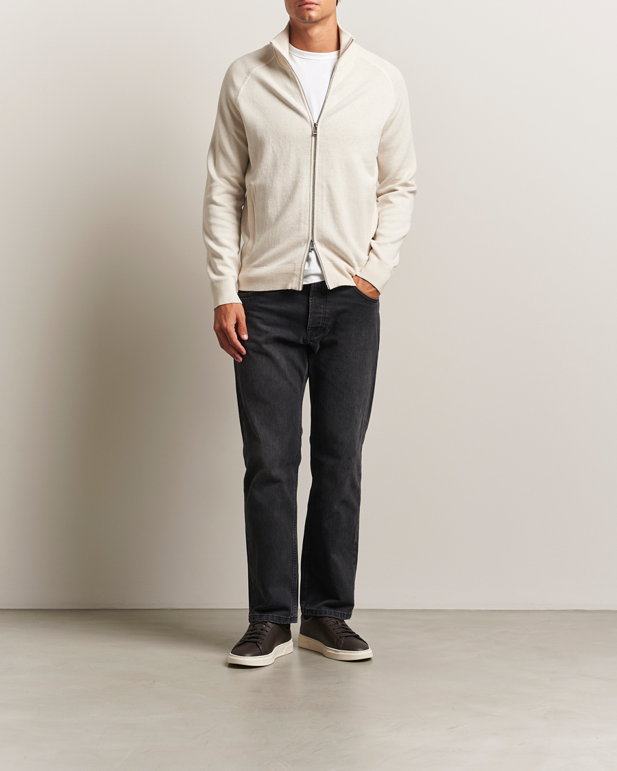 Herr | Tröjor | BOSS BLACK | Idino Knitted Full Zip Open White