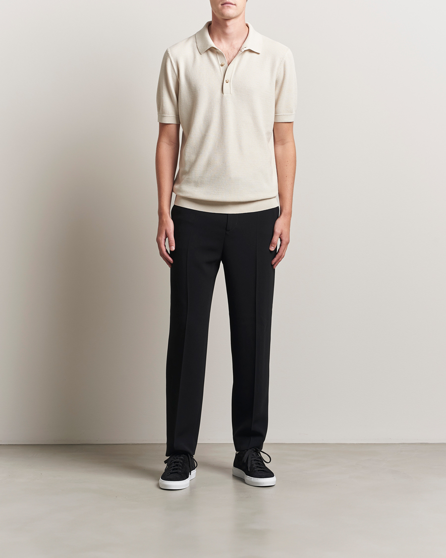 Herr | Pikéer | BOSS BLACK | Lanotti Knitted Polo Open White