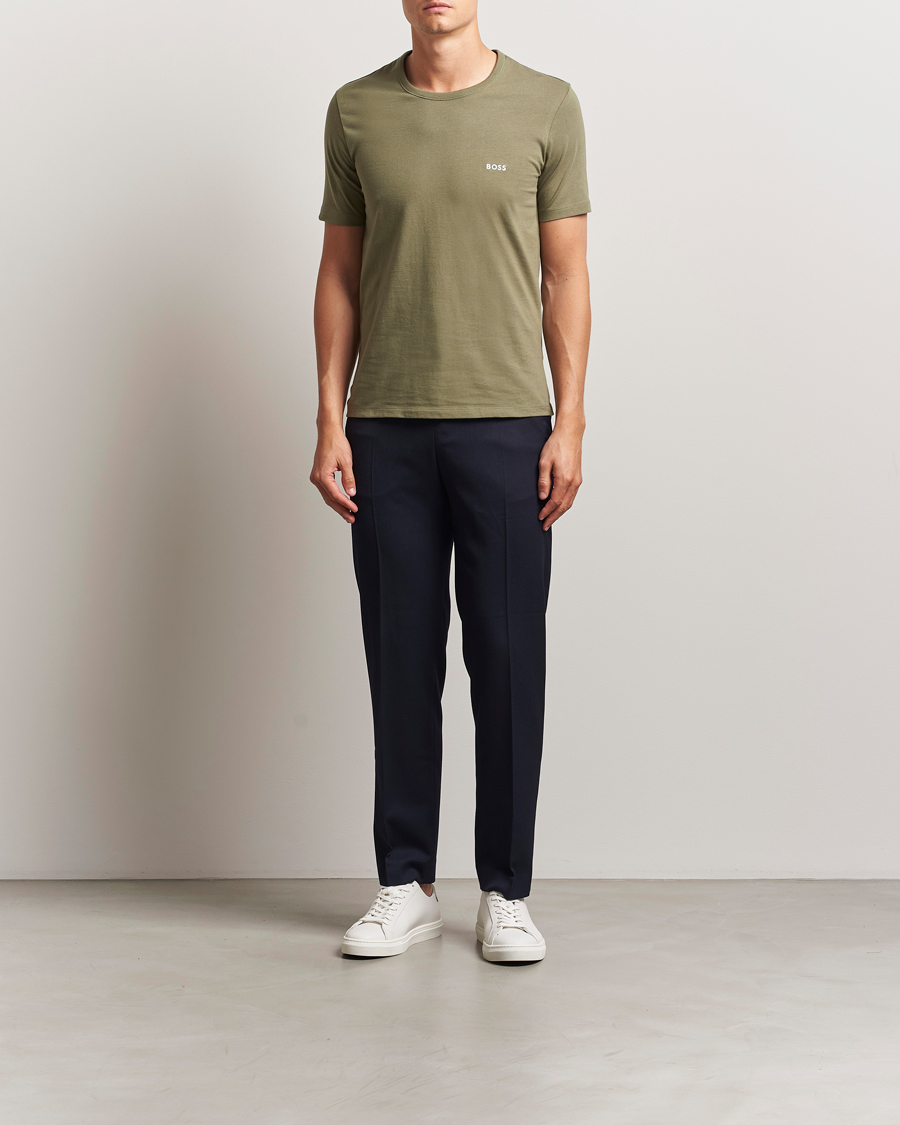 Herr | T-Shirts | BOSS BLACK | 3-Pack Crew Neck T-Shirt Grey/Green/Black