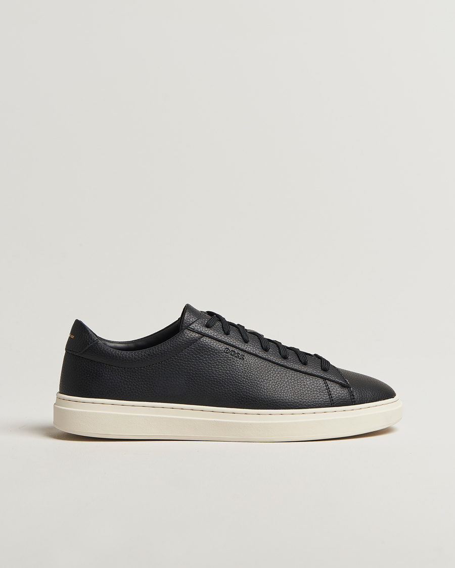Herr | Sneakers | BOSS BLACK | Kieran Grained Leather Sneaker Black