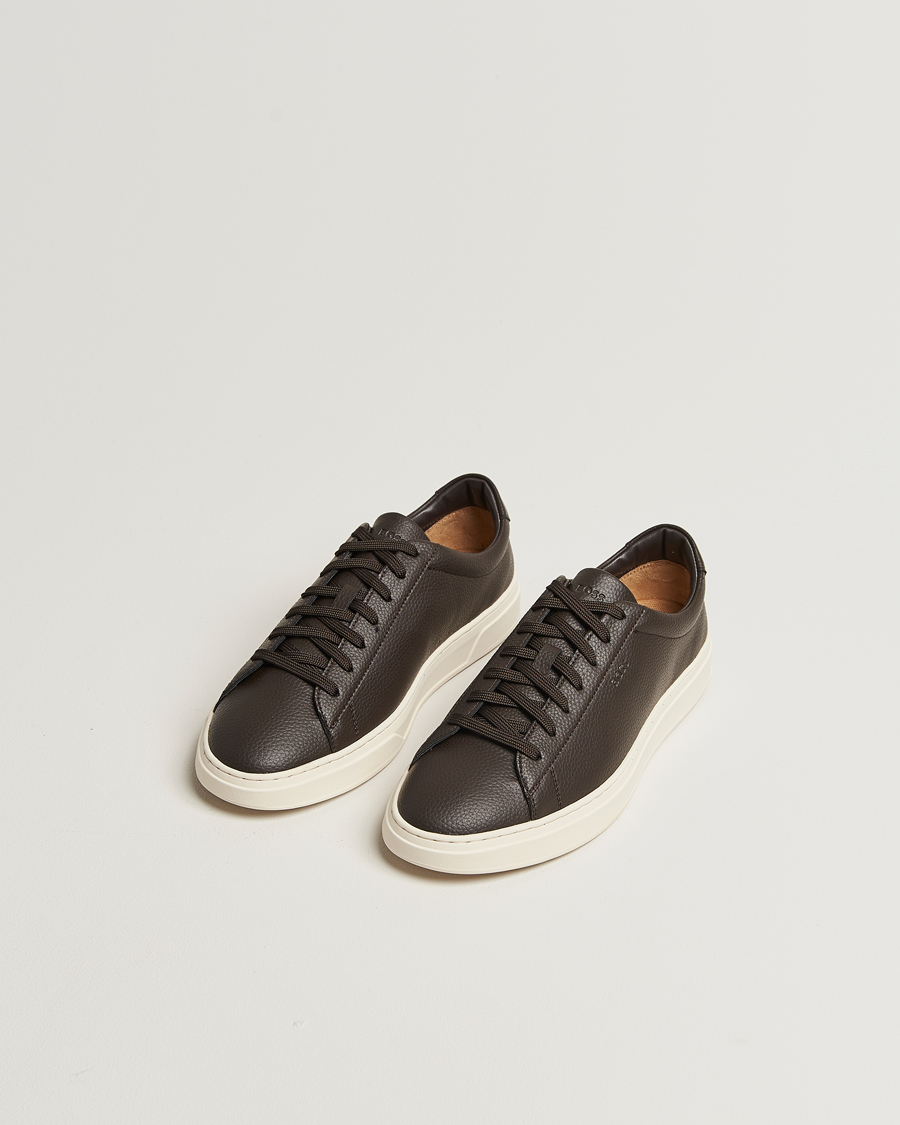 Herr | Sneakers | BOSS BLACK | Kieran Grained Leather Sneaker Dark Brown