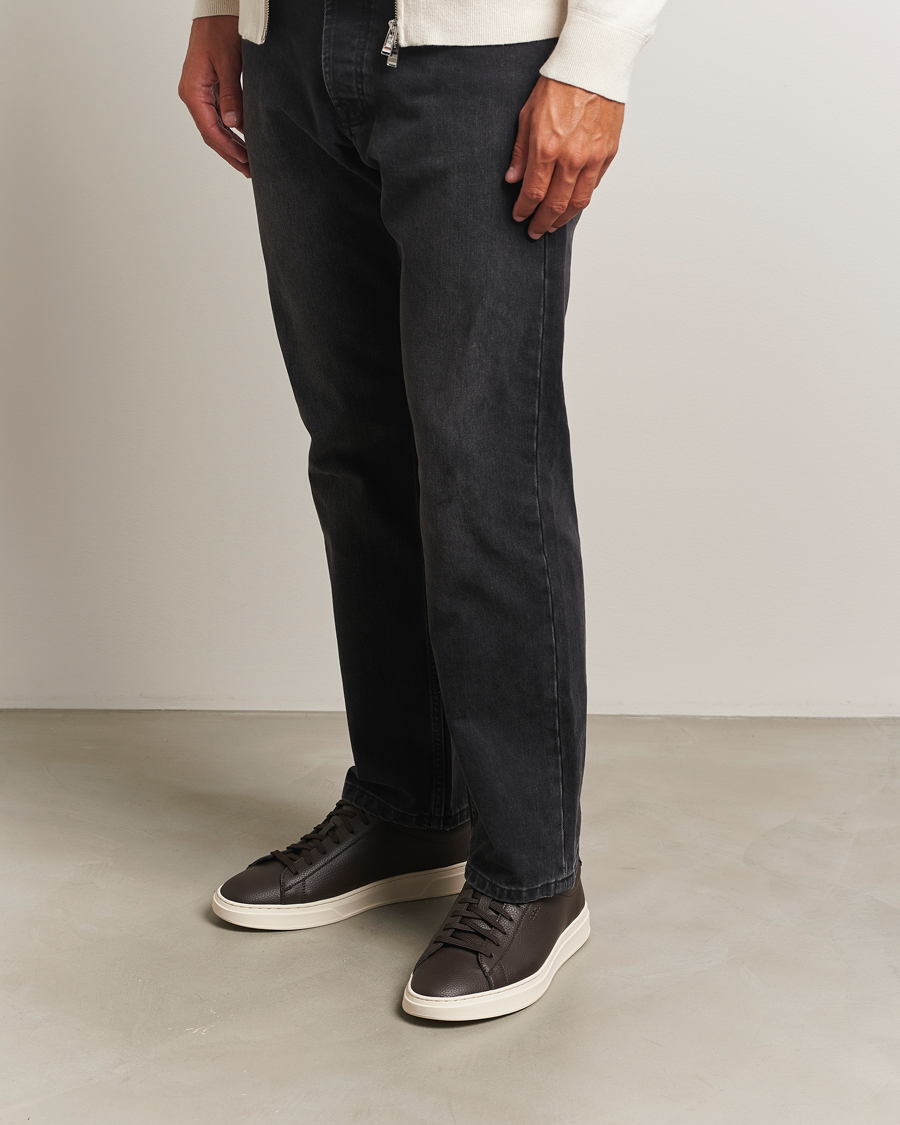 Herr | Sneakers | BOSS BLACK | Kieran Grained Leather Sneaker Dark Brown