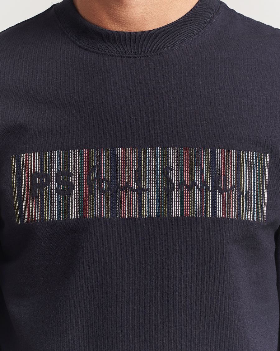 Herr | Tröjor | PS Paul Smith | Striped Crew Neck Sweatshirt Navy