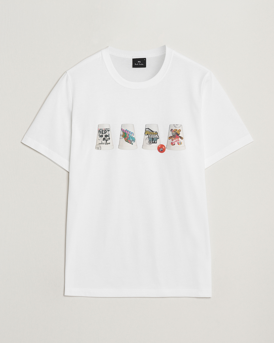 Herr | T-Shirts | PS Paul Smith | Cups Crew Neck T-Shirt White