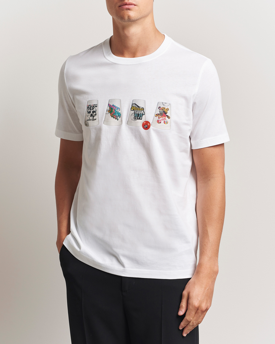 Herr | T-Shirts | PS Paul Smith | Cups Crew Neck T-Shirt White