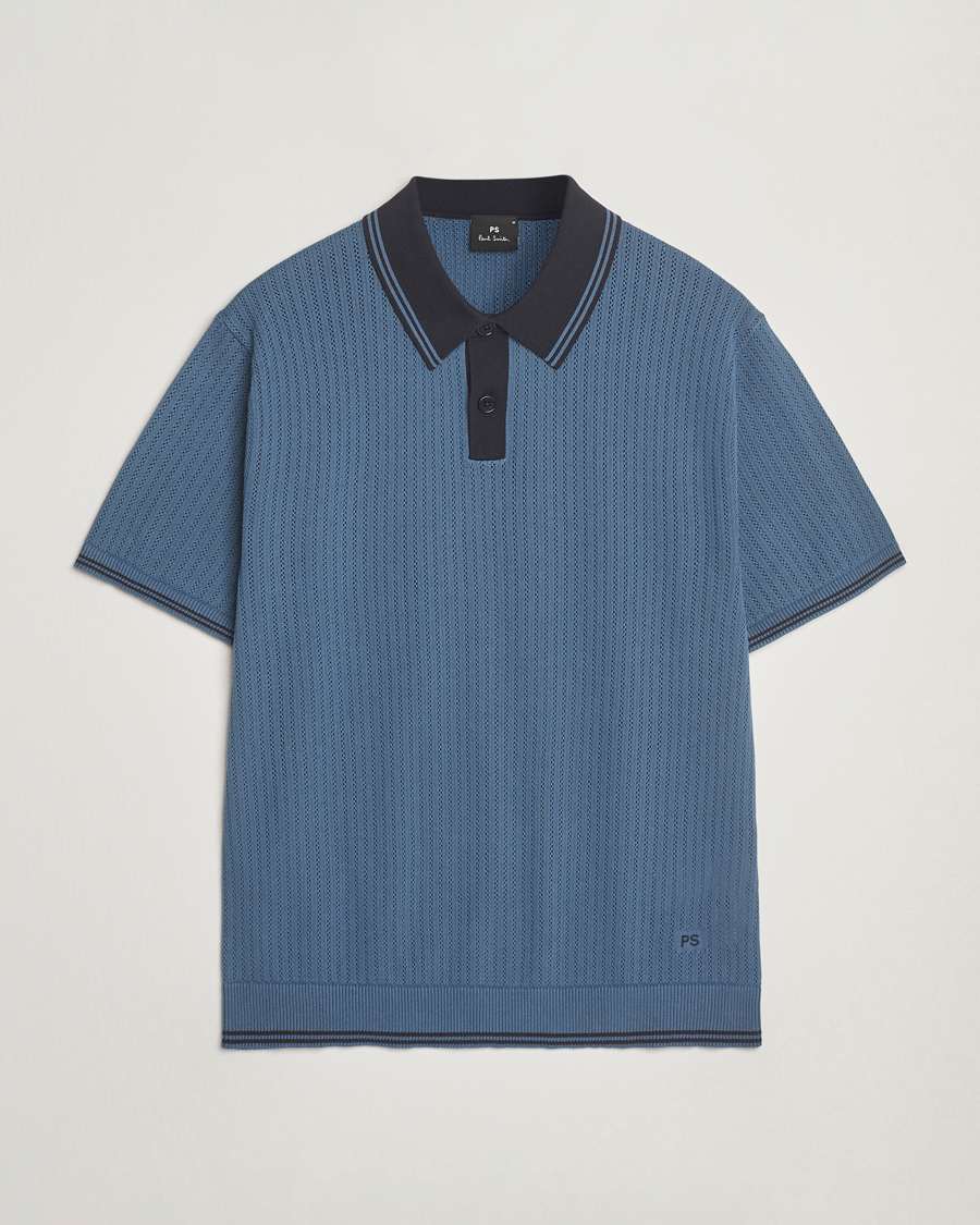 Herr | Pikéer | PS Paul Smith | Knitted Polo Blue