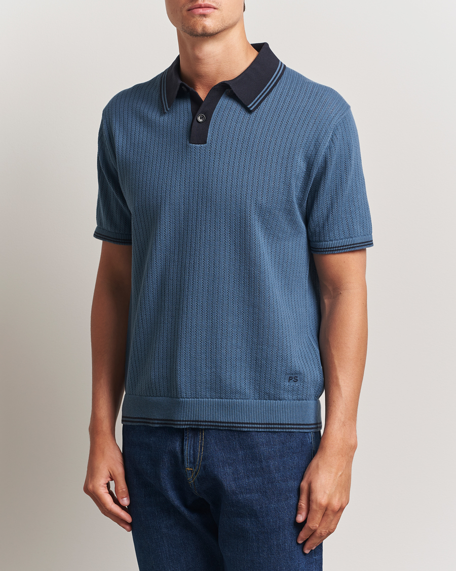 Herr | Pikéer | PS Paul Smith | Knitted Polo Blue