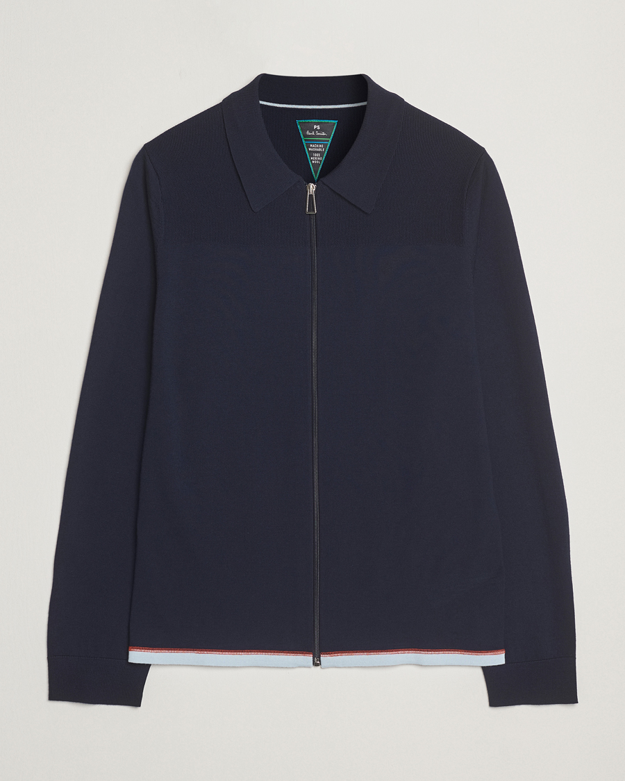 Herr | Tröjor | PS Paul Smith | Merino Knitted Full Zip Navy