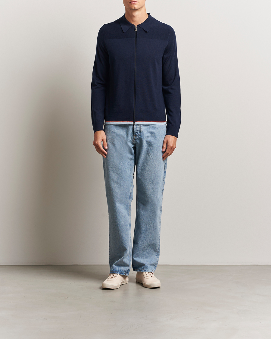 Herr | Tröjor | PS Paul Smith | Merino Knitted Full Zip Navy